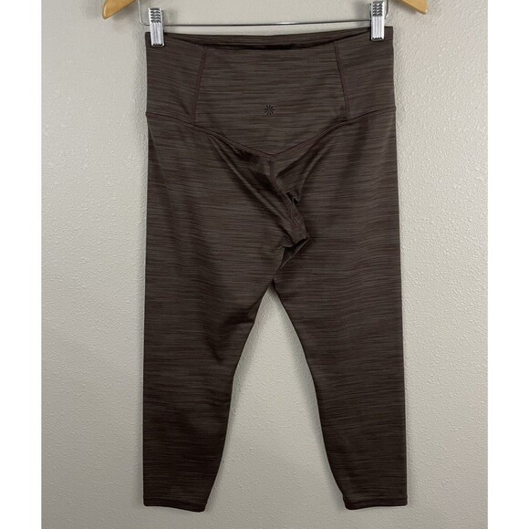 Athleta Medium Petite MP Brown Elation Space Dye 7/8 Tight Legging - Picture 2 of 3